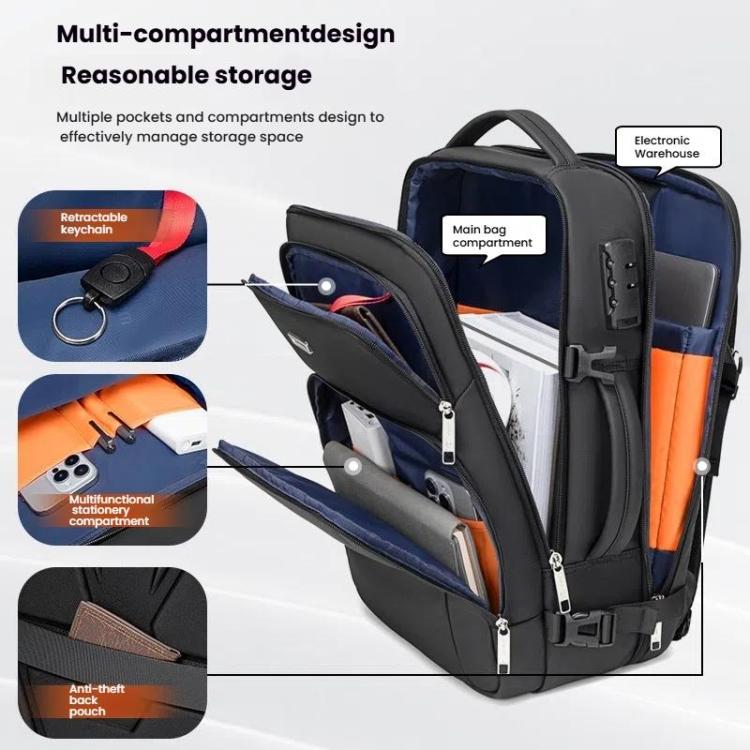 Wiersaam Men Anti-Theft Business Laptop Backpack 15.6 Inch Computer Bag With USB & Type-C Charging Ports