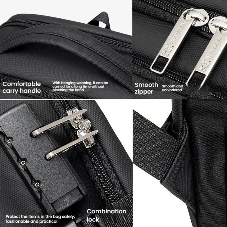 Wiersaam Men Anti-Theft Business Laptop Backpack 15.6 Inch Computer Bag With USB & Type-C Charging Ports