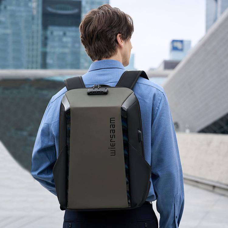 Wiersaam WY1350 Men Anti-Theft Business Backpack Laptop Bag For Travel With Password Lock