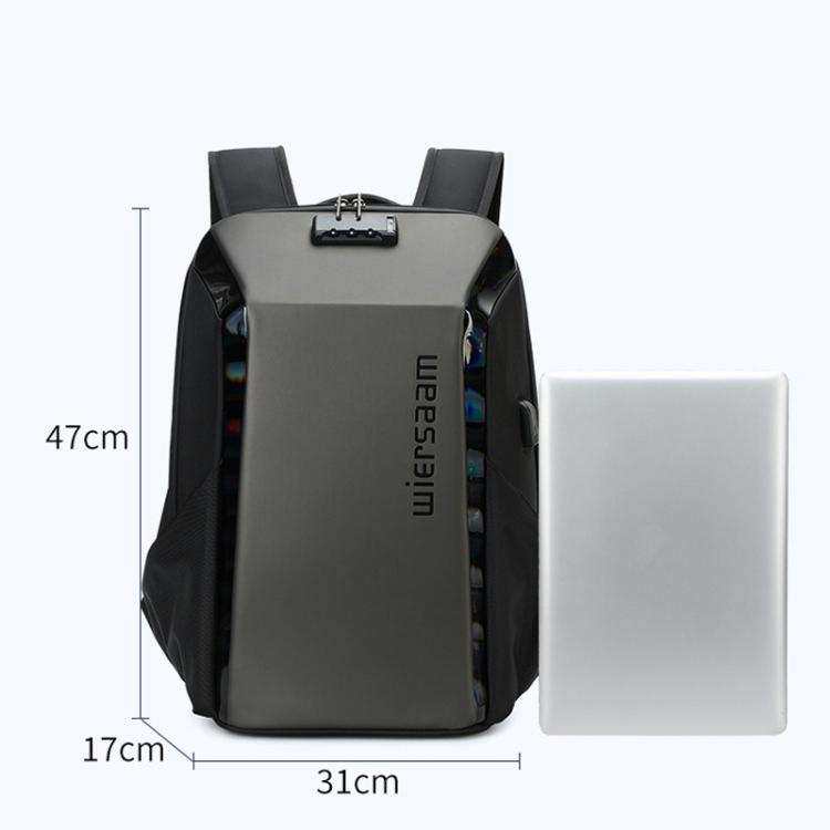 Wiersaam WY1350 Men Anti-Theft Business Backpack Laptop Bag For Travel With Password Lock
