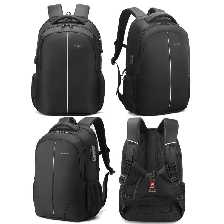 Men Business Anti-Theft Laptop Backpack With USB Charging Port, Reflective Strips & TSA Lock