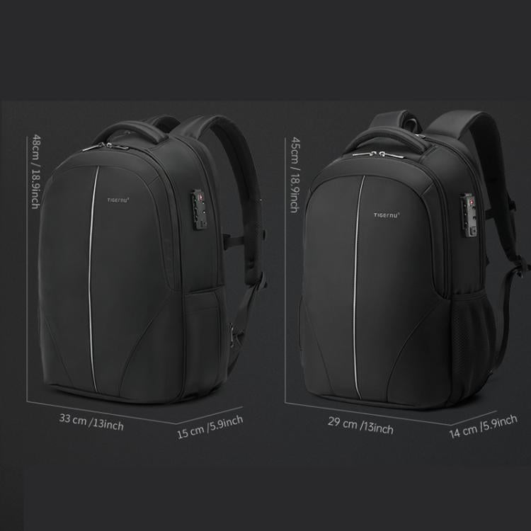 Men Business Anti-Theft Laptop Backpack With USB Charging Port, Reflective Strips & TSA Lock