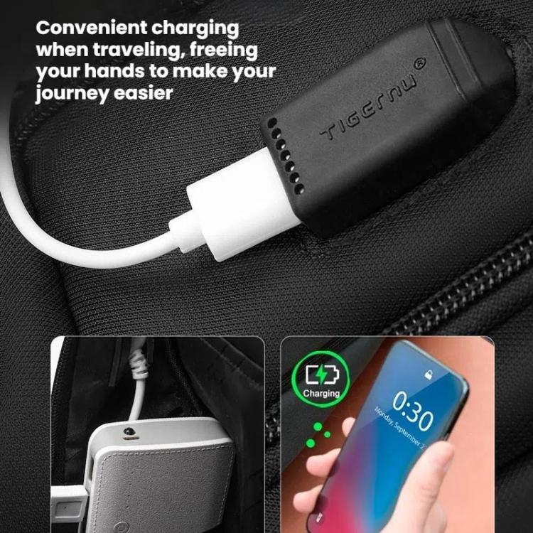 Men Business Anti-Theft Laptop Backpack With USB Charging Port, Reflective Strips & TSA Lock