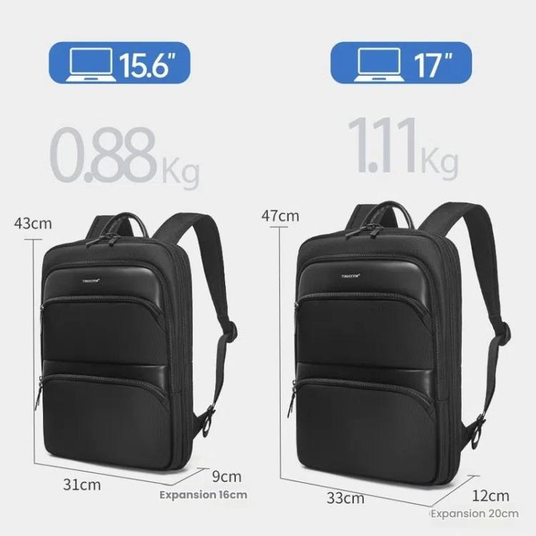Men Expandable Waterproof Lightweight Laptop Backpack With Floating Zipper