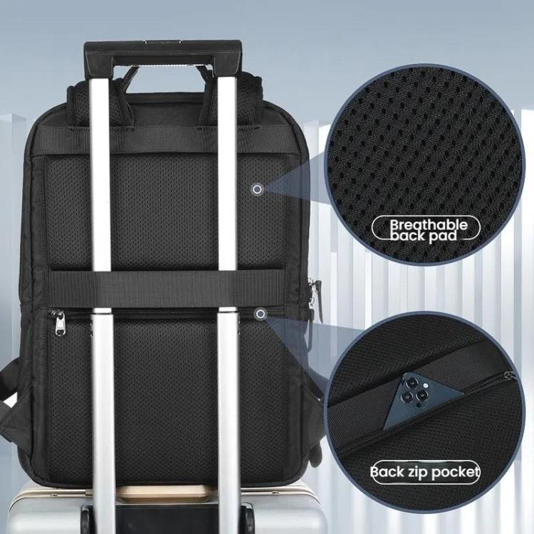 Men Expandable Waterproof Lightweight Laptop Backpack With Floating Zipper