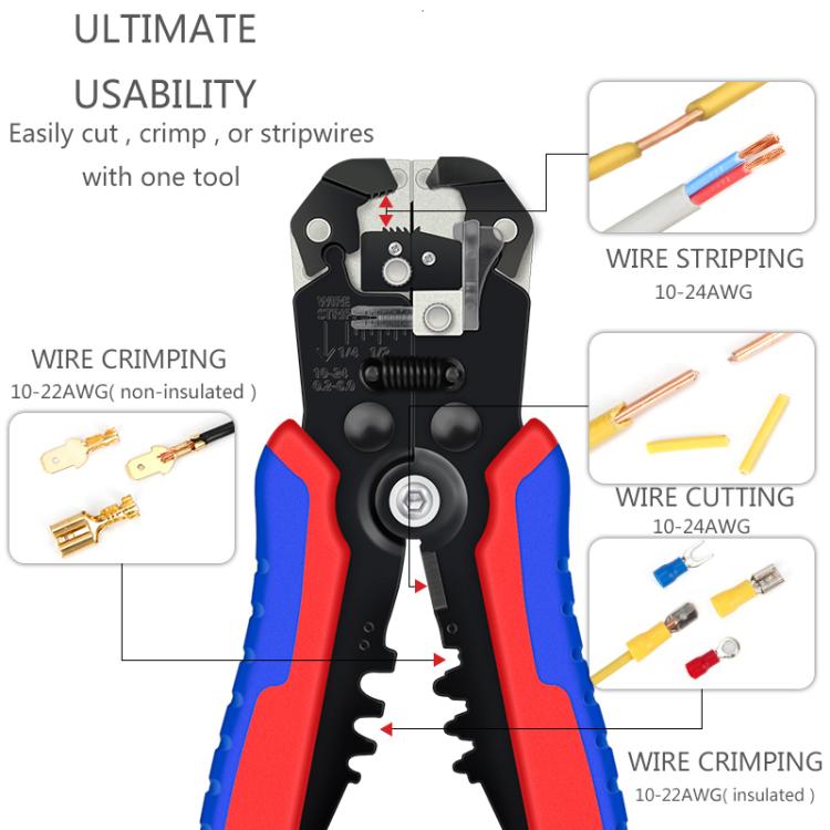 D2 Automatic Multifunctional Crimping And Stripping Pliers Portable Electrician Wire Tools