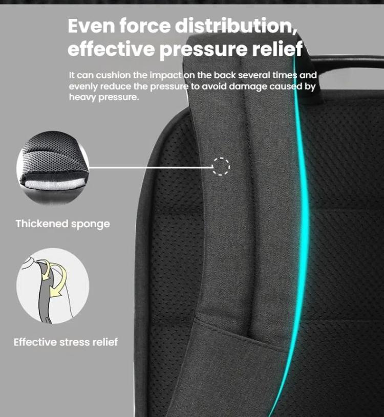 Men Anti-Theft Laptop Backpack with USB Charging Port, Headphone Hole & Comfort Shoulder Straps for Travel, Work Commute