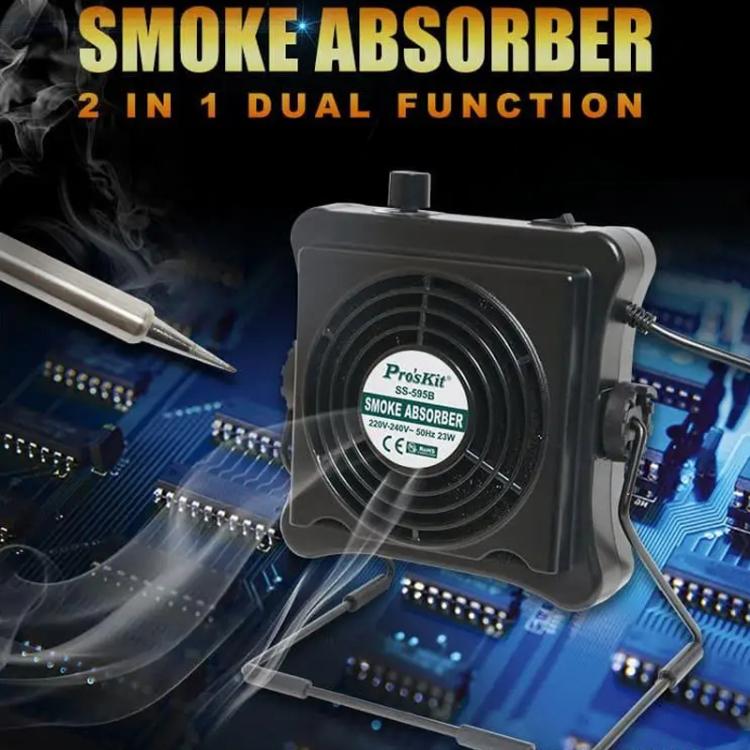 ProsKit SS-595H  Soldering Fume Extractor With Blowing/Suction, Adjustable Wall/Desk Mount -