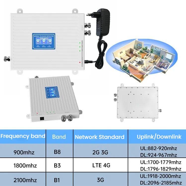 Triple-Band 900/1800/2100 Mobile Phone Signal Reception Booster Amplifier