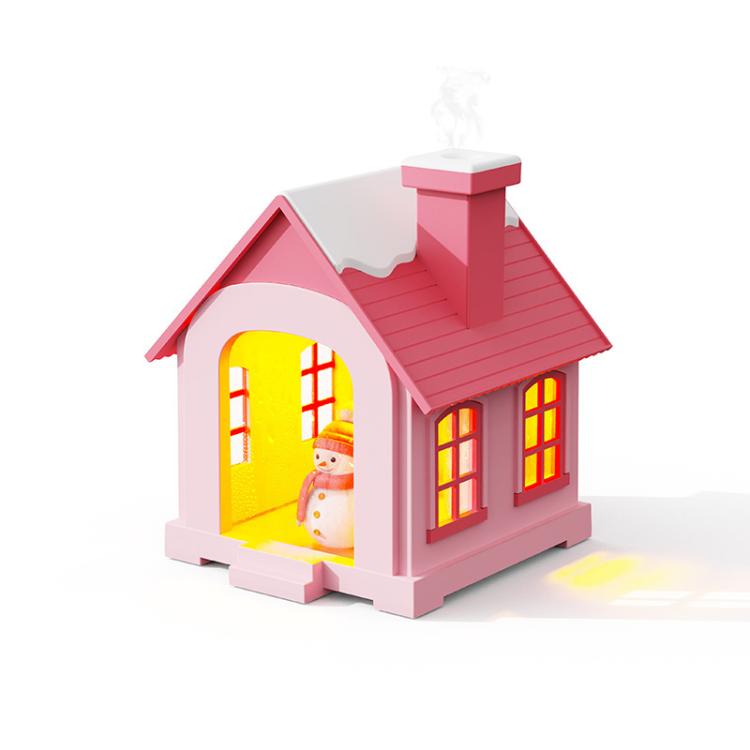 500ML Portable Mini Snow House Humidifier USB Desktop Snowman Colorful Ambient Light Air Humidifiers