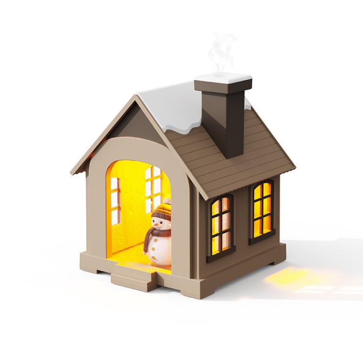 500ML Portable Mini Snow House Humidifier USB Desktop Snowman Colorful Ambient Light Air Humidifiers