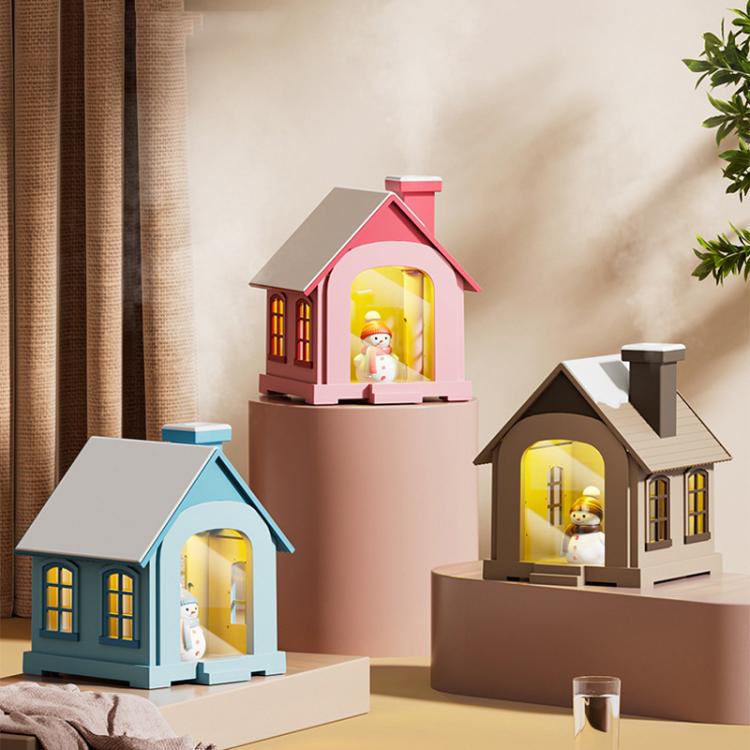 500ML Portable Mini Snow House Humidifier USB Desktop Snowman Colorful Ambient Light Air Humidifiers