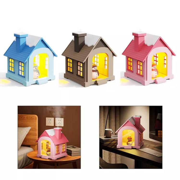 500ML Portable Mini Snow House Humidifier USB Desktop Snowman Colorful Ambient Light Air Humidifiers