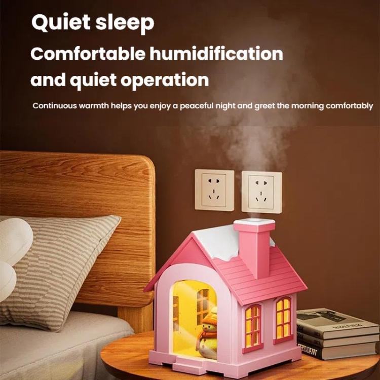 500ML Portable Mini Snow House Humidifier USB Desktop Snowman Colorful Ambient Light Air Humidifiers
