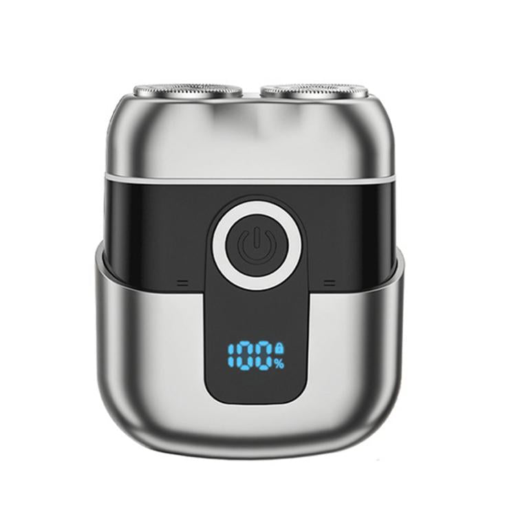 Portable Mini Dual Head Electric Shaver for Men - LCD Display, Floating Blades, Waterproof, USB-C Rechargeable