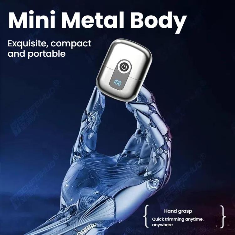 Portable Mini Dual Head Electric Shaver for Men - LCD Display, Floating Blades, Waterproof, USB-C Rechargeable