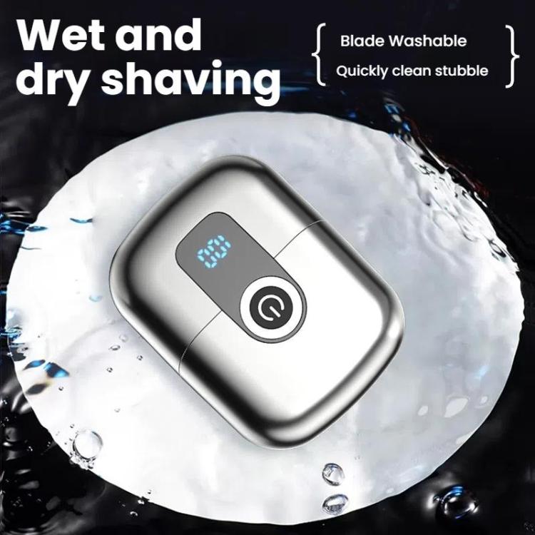 Portable Mini Dual Head Electric Shaver for Men - LCD Display, Floating Blades, Waterproof, USB-C Rechargeable