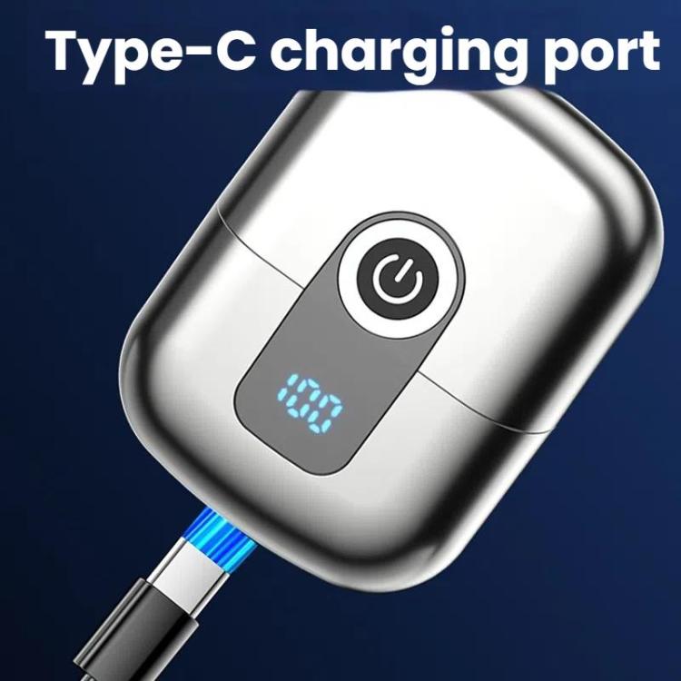 Portable Mini Dual Head Electric Shaver for Men - LCD Display, Floating Blades, Waterproof, USB-C Rechargeable