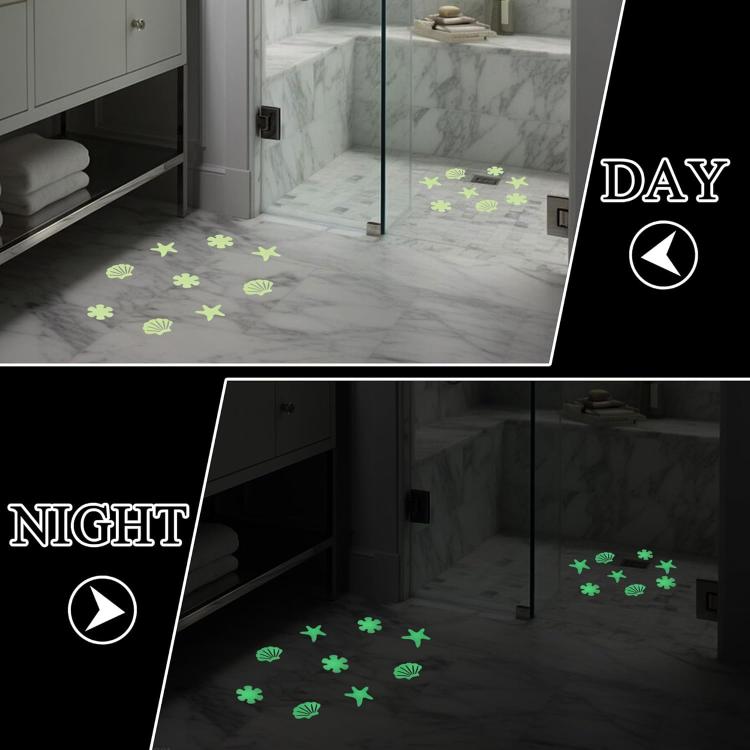 12pcs /Pack PEVA Self-Adhesive Glow-in-the-Dark Anti-Slip Stickers for Bathroom, Stairs, Floor