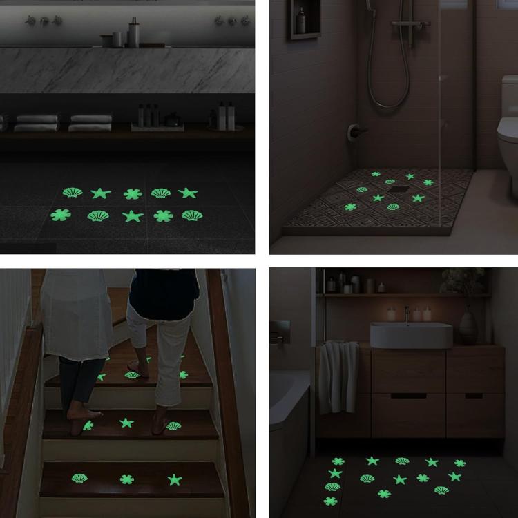 12pcs /Pack PEVA Self-Adhesive Glow-in-the-Dark Anti-Slip Stickers for Bathroom, Stairs, Floor