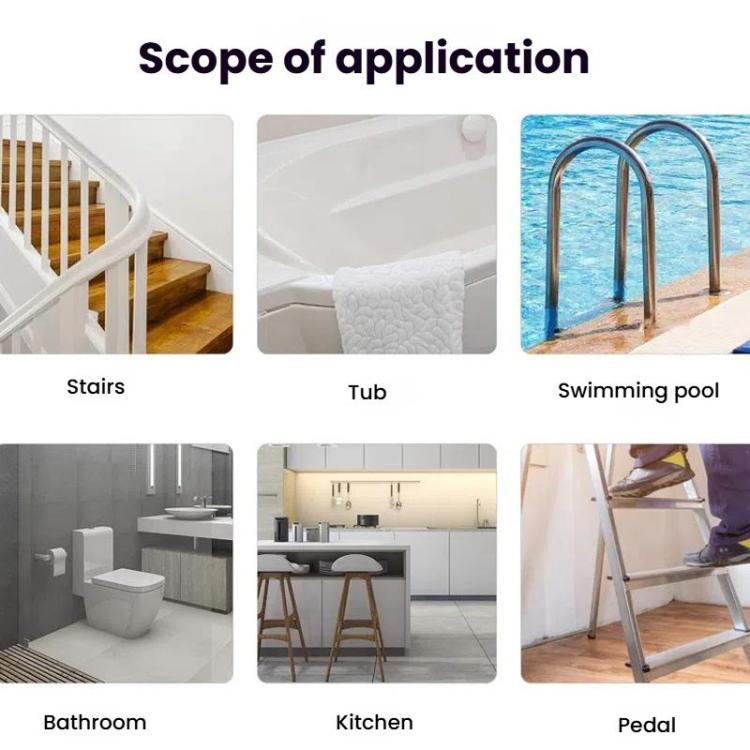 12pcs /Pack PEVA Self-Adhesive Glow-in-the-Dark Anti-Slip Stickers for Bathroom, Stairs, Floor