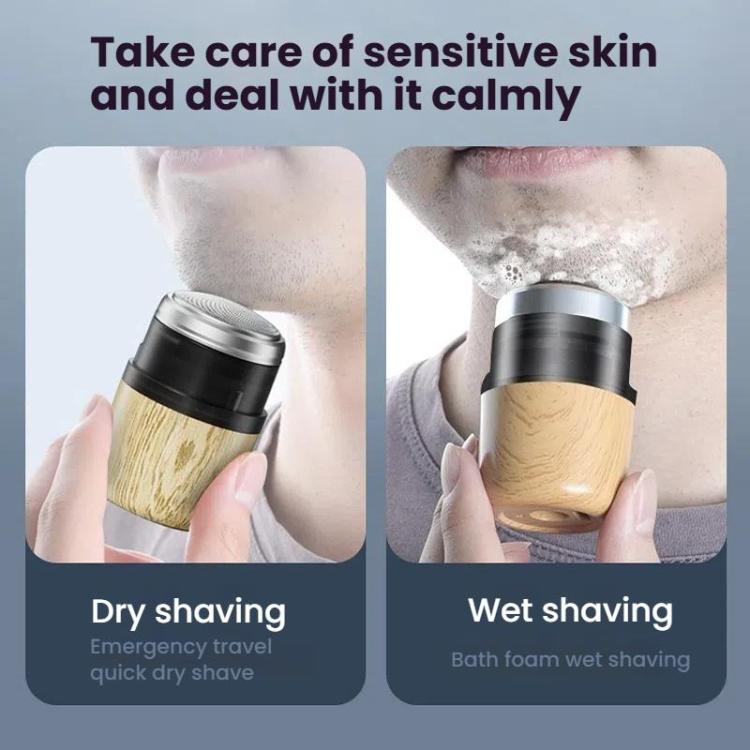 Wood Grain Electric Shaver Rechargeable Men Shaver with 6 Stainless Steel Blades, Waterproof Washable Head & High-Power Motor for Smooth Shaving