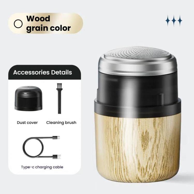 Wood Grain Electric Shaver Rechargeable Men Shaver with 6 Stainless Steel Blades, Waterproof Washable Head & High-Power Motor for Smooth Shaving