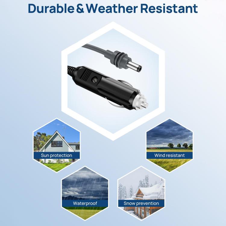 Mini Car Charger Cigarette Lighter To DC5.5 x 2.1mm Car Waterproof Power Cable