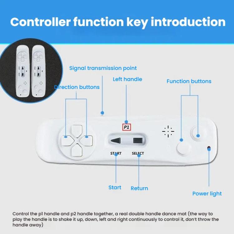 Wired Dance Mat With Motion Sensor - Dual Player Fitness Gaming Rug For TV & PC, Supports TF Card AV Interface, EU Plug