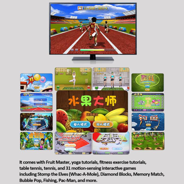 Wired Dance Mat With Motion Sensor - Dual Player Fitness Gaming Rug For TV & PC, Supports TF Card AV Interface, EU Plug