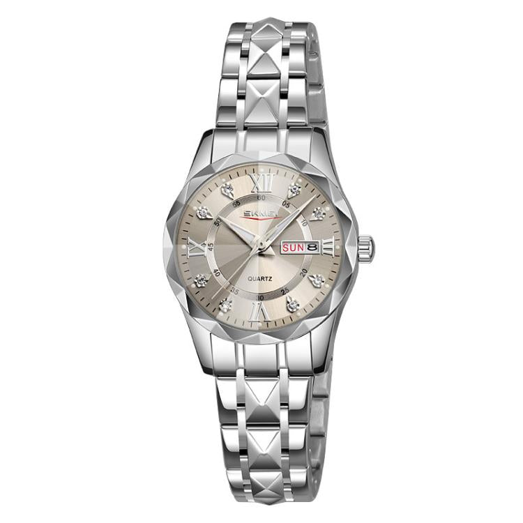 SKMEI Business Casual Watches Diamond Case Luminous Waterproof Quartz Watch