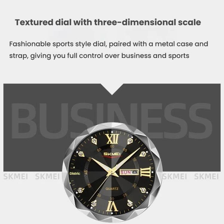 SKMEI Business Casual Watches Diamond Case Luminous Waterproof Quartz Watch