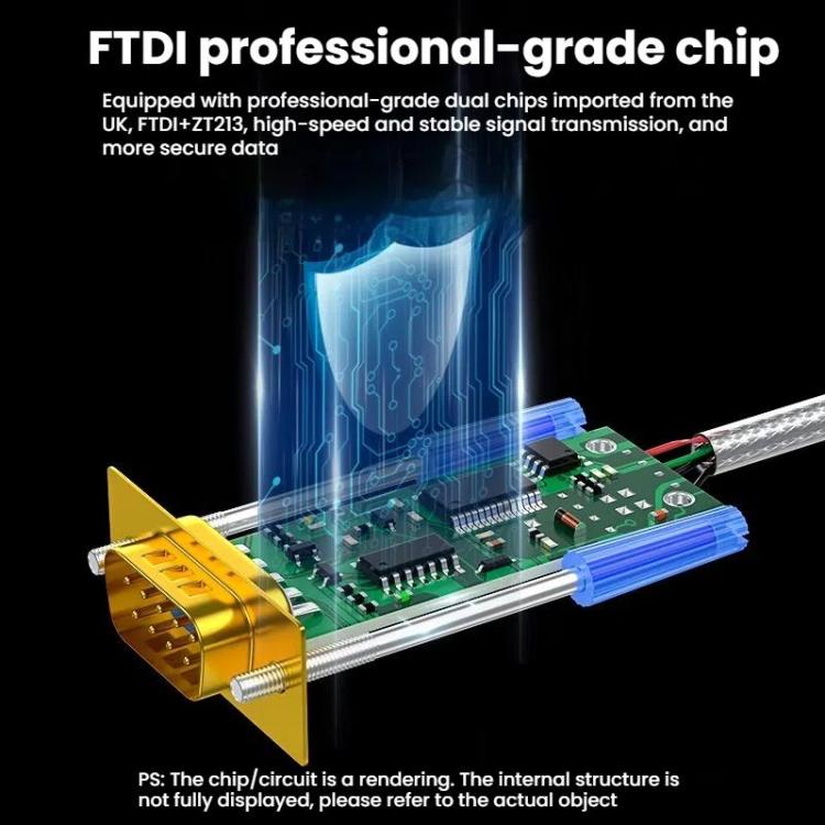DTECH  DT-5011 USB 2.0 to RS232 Serial Adapter Cable, FT232 & ZT213 Dual-Chip with LED Indicator