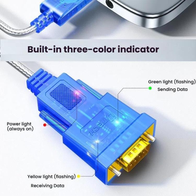 DTECH  DT-5011 USB 2.0 to RS232 Serial Adapter Cable, FT232 & ZT213 Dual-Chip with LED Indicator
