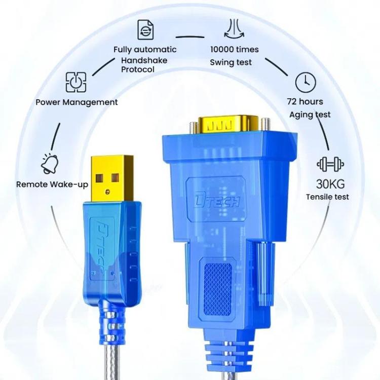 DTECH  DT-5011 USB 2.0 to RS232 Serial Adapter Cable, FT232 & ZT213 Dual-Chip with LED Indicator