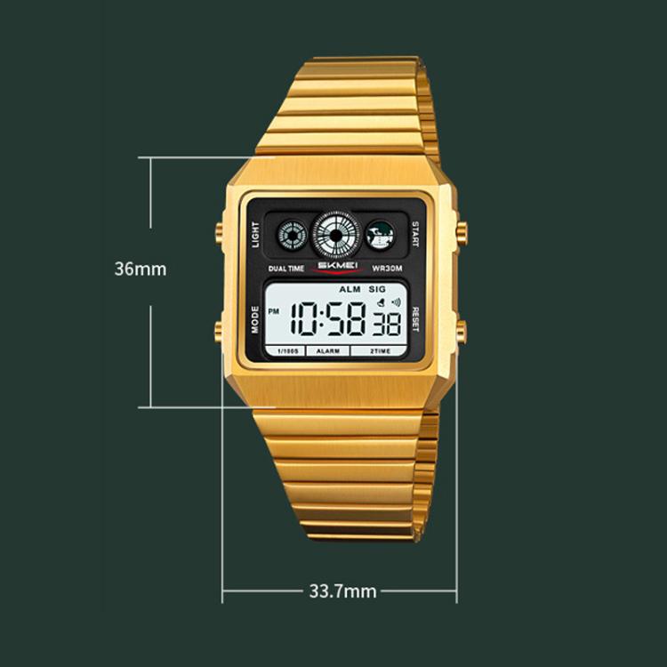 SKMEI 2450 Men Business Multifunctional Watch Casual Waterproof Square Electronic Watch