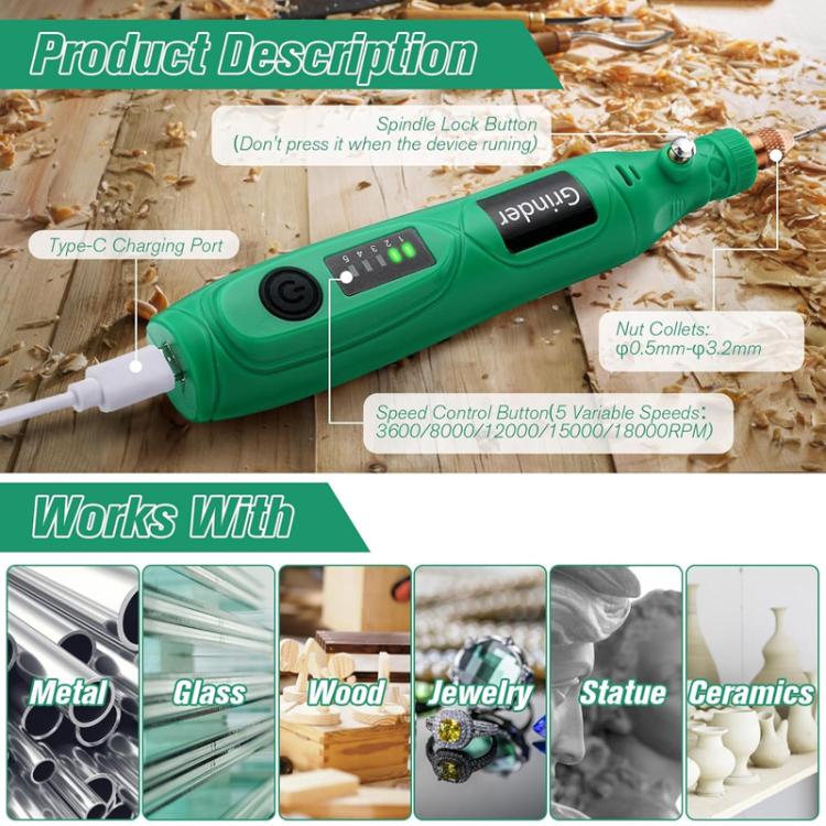 5-speed Mini Electric Grinder Micro Drill Metal Glass Ceramic Grinding Carving Cutting And Polishing Tools