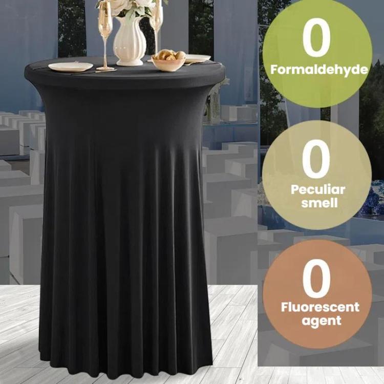 Simple Premium Feeling Business Conference Cocktail Bar Cover Round Sundress Stretch Table Cover