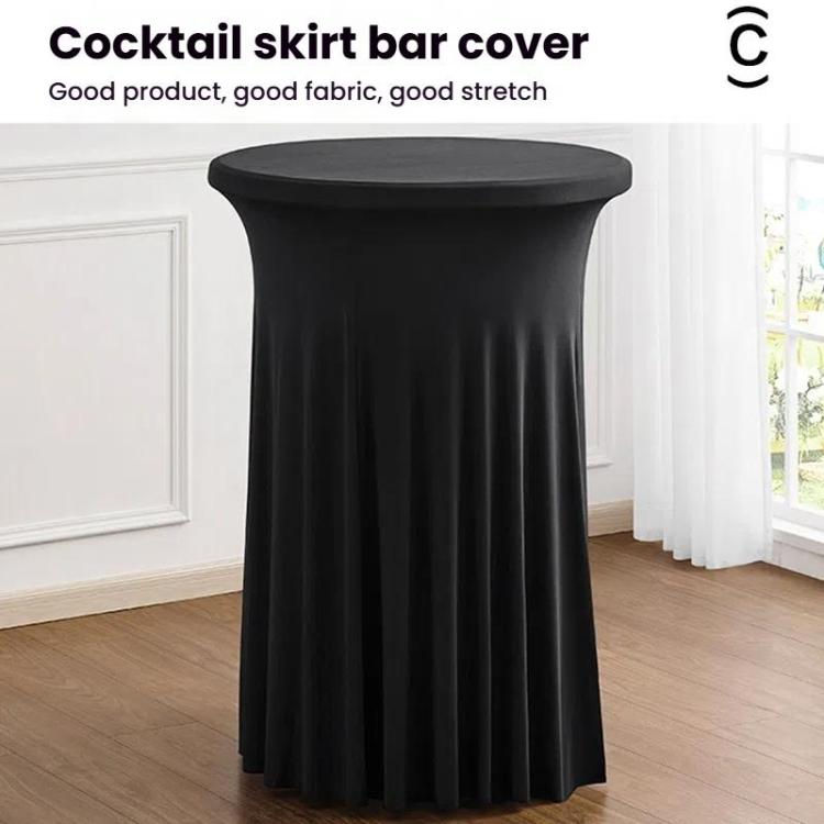 Simple Premium Feeling Business Conference Cocktail Bar Cover Round Sundress Stretch Table Cover