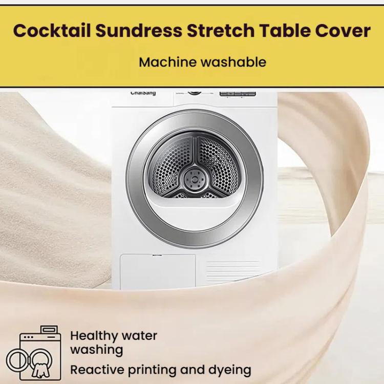 Simple Premium Feeling Business Conference Cocktail Bar Cover Round Sundress Stretch Table Cover