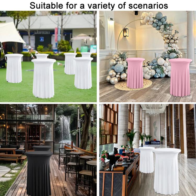 Simple Premium Feeling Business Conference Cocktail Bar Cover Round Sundress Stretch Table Cover