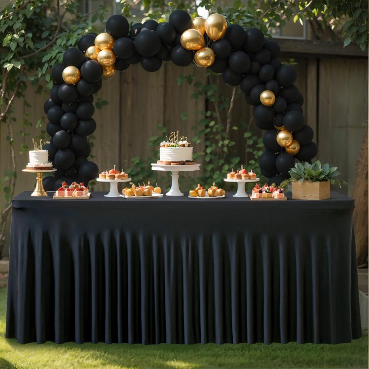 Spandex Table Skirt for Rectangle Table Stretchable Wrinkle Resistant Tablecloth for Weddings Parties Tradeshows
