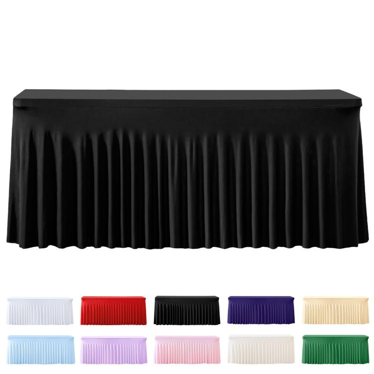 Spandex Table Skirt for Rectangle Table Stretchable Wrinkle Resistant Tablecloth for Weddings Parties Tradeshows