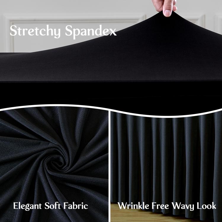 Spandex Table Skirt for Rectangle Table Stretchable Wrinkle Resistant Tablecloth for Weddings Parties Tradeshows