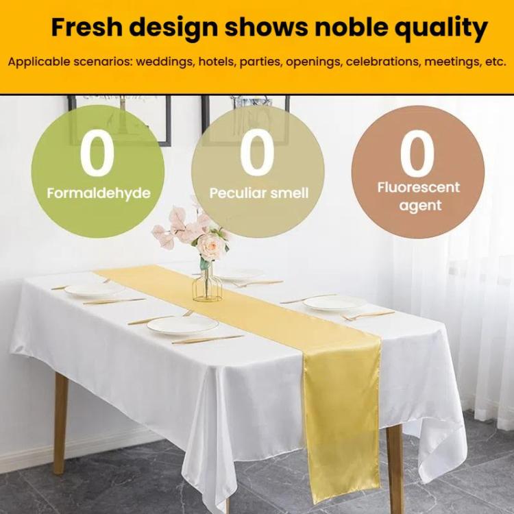 Hotel Wedding Tablecloth Decorative Polyester Sateen Coffee Table Runner Sateen Desk Flag