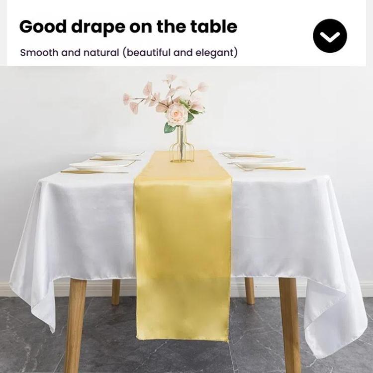 Hotel Wedding Tablecloth Decorative Polyester Sateen Coffee Table Runner Sateen Desk Flag