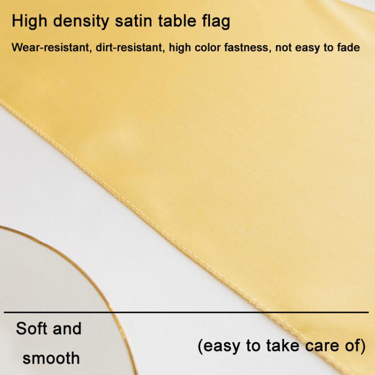 Hotel Wedding Tablecloth Decorative Polyester Sateen Coffee Table Runner Sateen Desk Flag