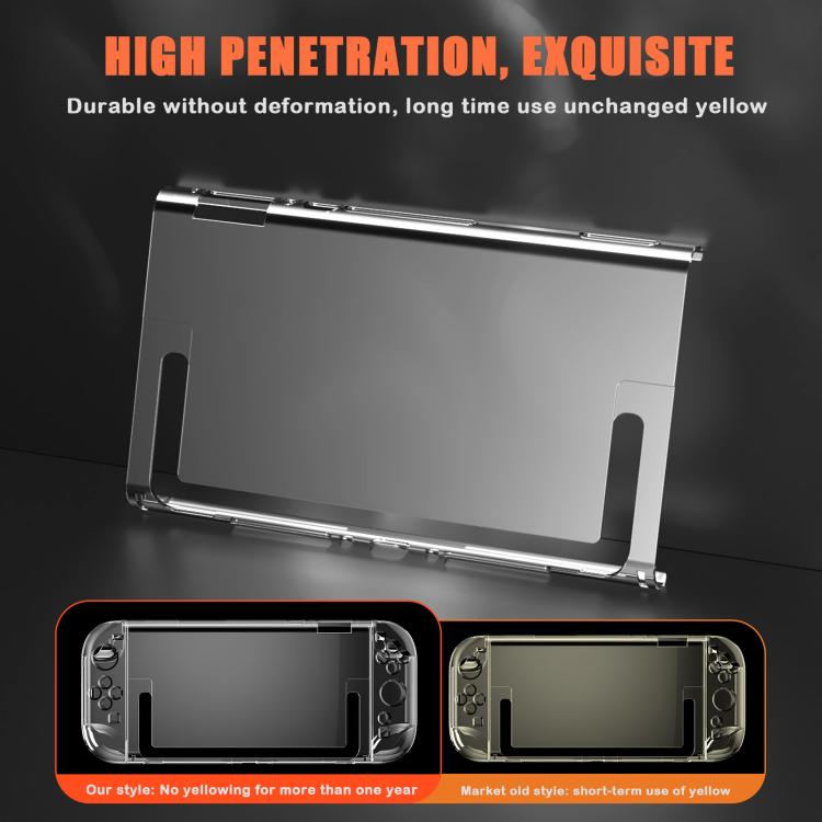 For Nintendo Switch 2 Crystal Shell Case Split Gamepad Transparent Protective Cover