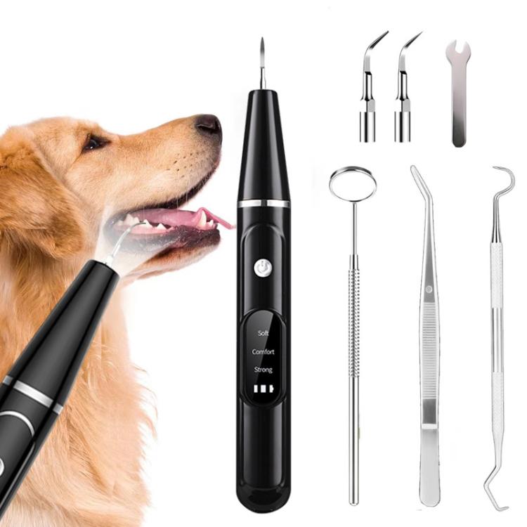 Pet Ultrasonic Teeth Cleaner Dog Tooth Brushing Kit Plaque Tartar Remover Dental Care Tool