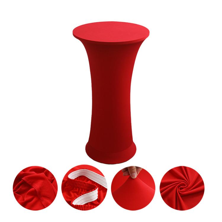 Elastic Spandex Table Cover Hotel Wedding Decor Solid Color Cocktail Round Bottom Bar Cover